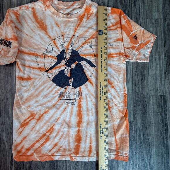 Hypland x Bleach Ichigo Kurosaki Tie Dye Shirt Orange Anime Tee Size Small S - Picture 7 of 8